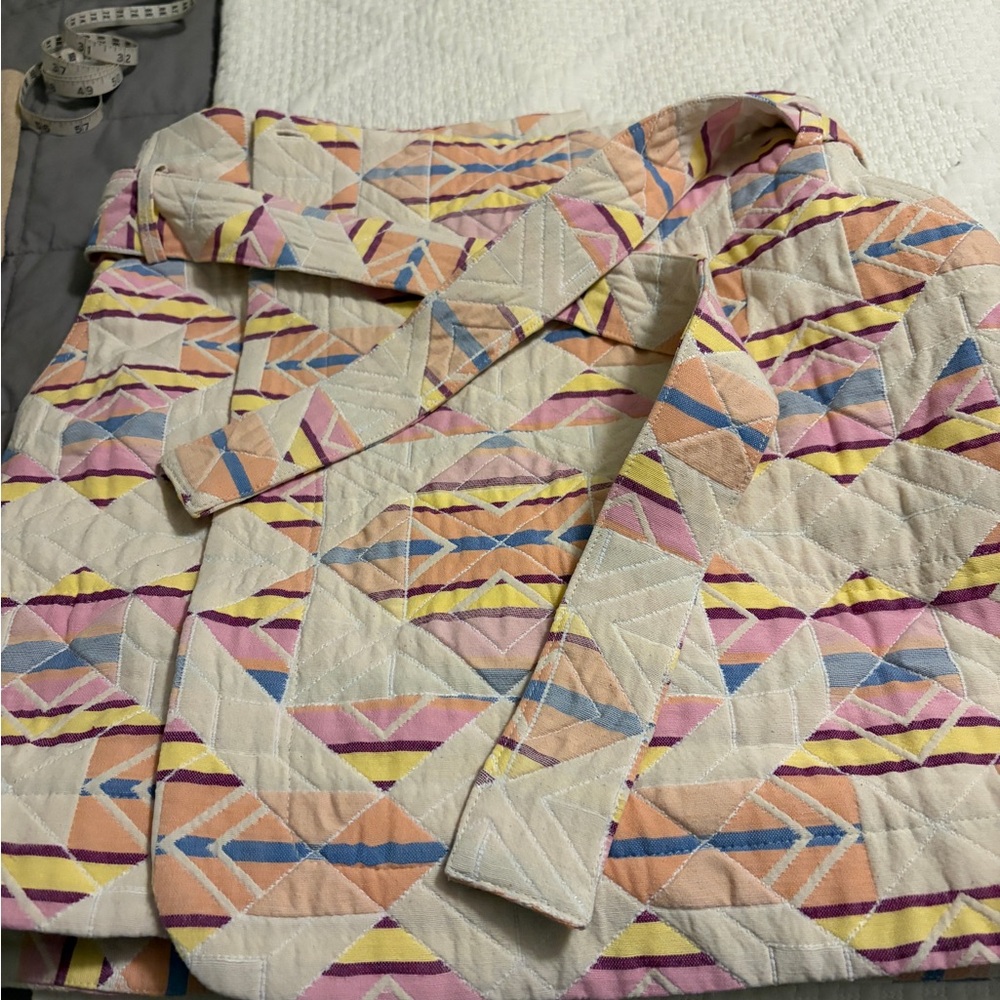 Sezane Leandra Mini Skirt in Cream and Pink US 6 , EU 38 - Picture 3 of 4